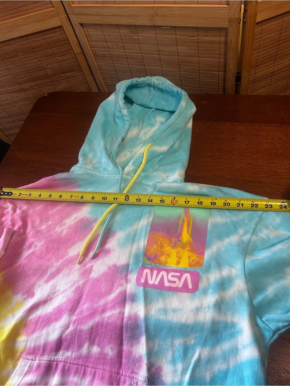 NASA hoodie tie dye large